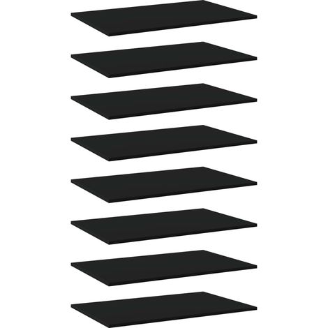 805349 Bookshelf Boards 8 pcs Black 80x50x1,5 cm Engineered Wood vidaXL