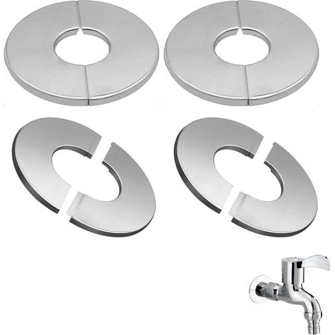 Lot de 4 rosaces pour tuyau de chauffage, rosace de 24 mm, rosace pour compteur d'eau, manchons de tuyau en acier inoxydable, couvercle pour tuyau de chauffage, couvercle pour tuyau fendu, rosace pour (1/5)