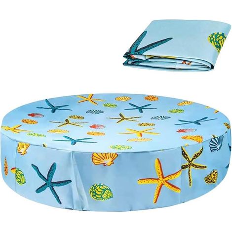 Round Dog Pool Cover, Foldable Starfish Pattern Pool Cover, Anti-UV Inflatable Pool Cover for Indoor and Outdoor Cats Dogs Kids(122cm) (1/5)