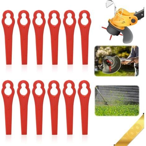 Lames en Plastique de Rechange,100 Pièces Lames de Coupe en Plastique Lame de Tondeuse en Plastique Débroussailleuse à Couteau en Plastique, pour Jardin et Pelouse Coupe Bordures 11.4x7 MM (1/5)