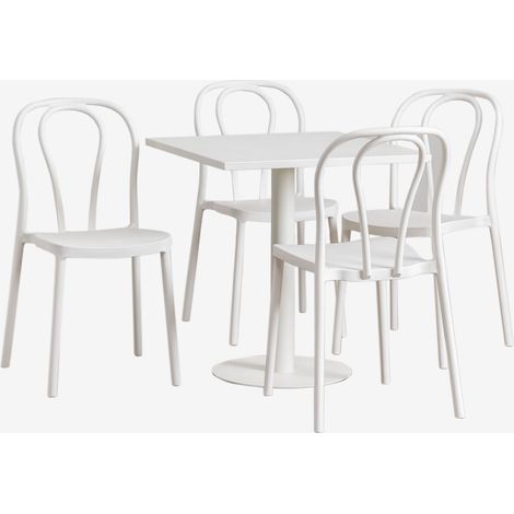 Set di Tavolo Quadrato 70x70 cm e 4 Sedie da Giardino Mizzi SKLUM