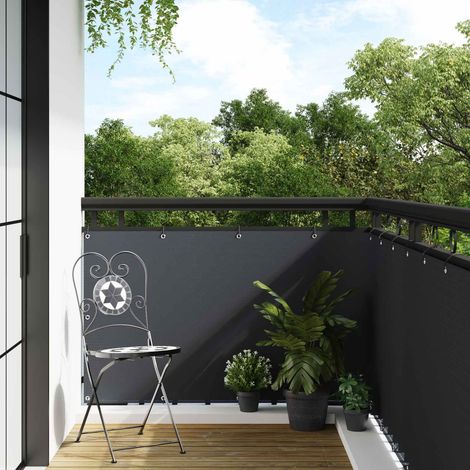 vidaXL Schermo per Balcone con Occhielli Antracite