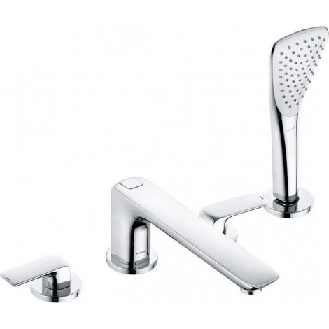 AMEO Robinet de baignoire à quatre trous pour montage sur rebord de baignoire/carrelage, poignée à levier, c (1/3)