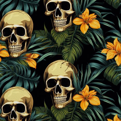 Tela decorativa para exteriores Oxford - Motivo de calavera I DX4682 (1/5)