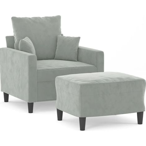 Maison Exclusive - Fauteuil avec repose-pied Gris clair 60 cm Velours