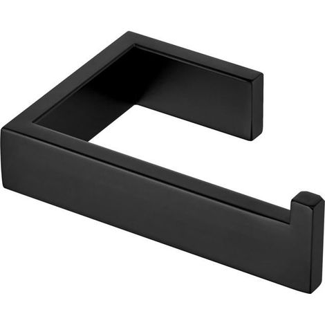 BelleRise - Porte-papier toilette noir, pour distributeurs de papier toilette, grand porte-papier toilette, mural en acier inoxydable. (1/4)