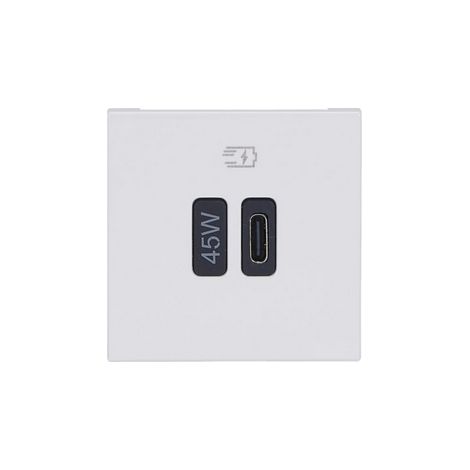 Prise simple USB Mosaic Type-C 45W Power Delivery 2 modules blanc LEGRAND 077655L (1/3)