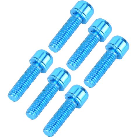 Lot de 6 supports de porte-bidon en alliage de titane M5x25mm, boulons de fixation pour vélo (bleu) (1/5)