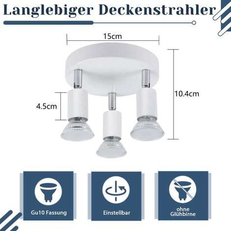 LED Deckenstrahler, Holz, Spots verstellbar, L 74 cm