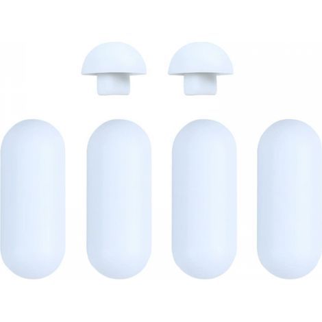 Protector universal para asiento de inodoro, 4 almohadillas para el asiento, 2 almohadillas para la tapa, blanco. (1/5)