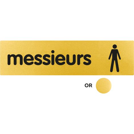 Plaque de porte Messieurs - Classique or 170x45mm - 4490854