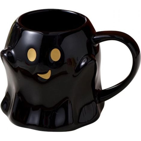 Taza de Halloween, cerámica, diseño negro, 440 ml, asa ergonómica, cocina, oficina (1/5)