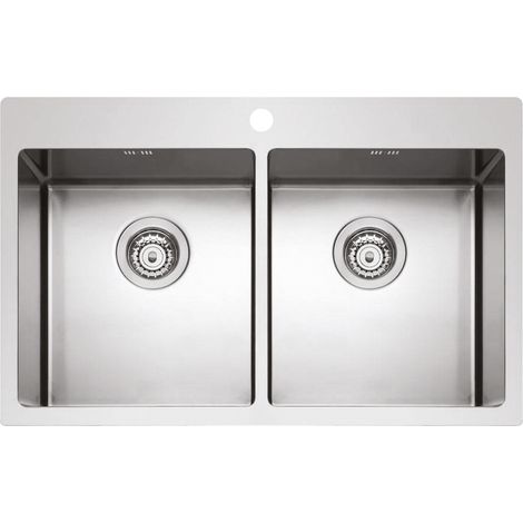 Lavello Plados acciaio inox 2 vasche 755x510 sopratop