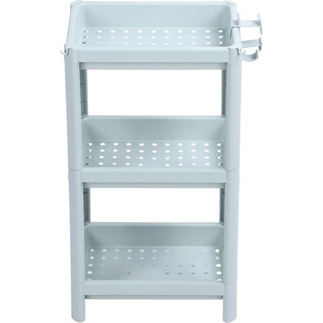 3-stöckiges Badezimmerregal, Nordischblau, freistehendes Eckregal (1/5)