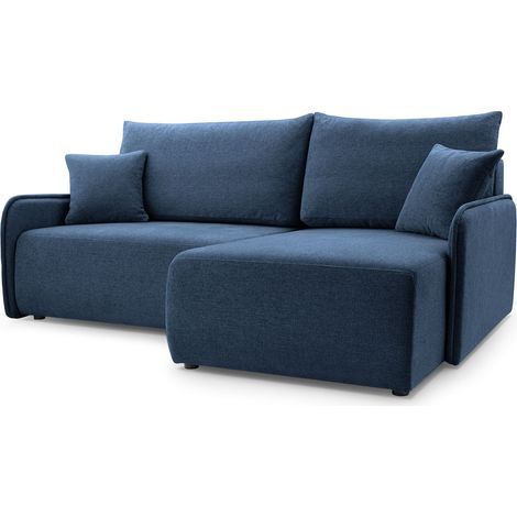 Selsey Netarro - Ecksofa mit Schlaffunktion, Bettkasten und Chenille-Bezug, marineblau, rechts (1/5)