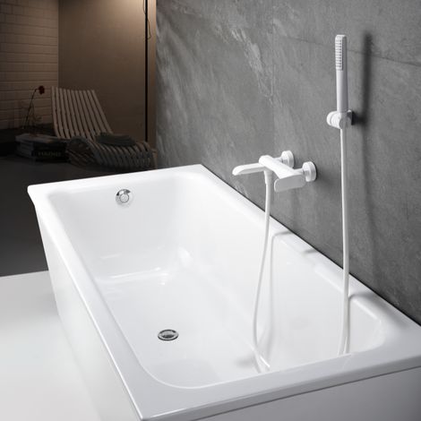 Imex -  Grifo Monomando Ducha y Bañera  Blanco Serie  Dinamarca