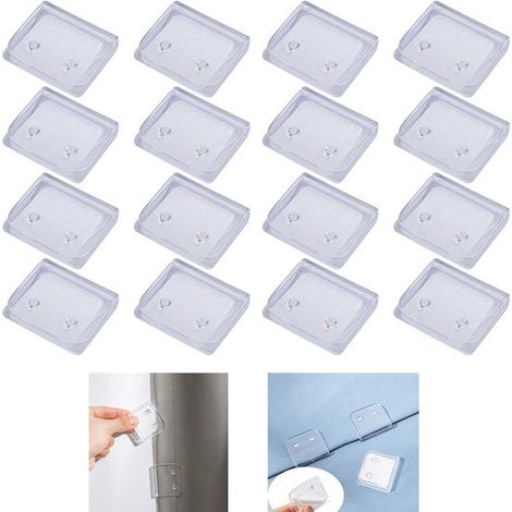 16 clip di fissaggio per tenda da doccia, antispruzzo, autoadesive, antivento per tende da doccia, finestre e porte, trasparenti (1/5)