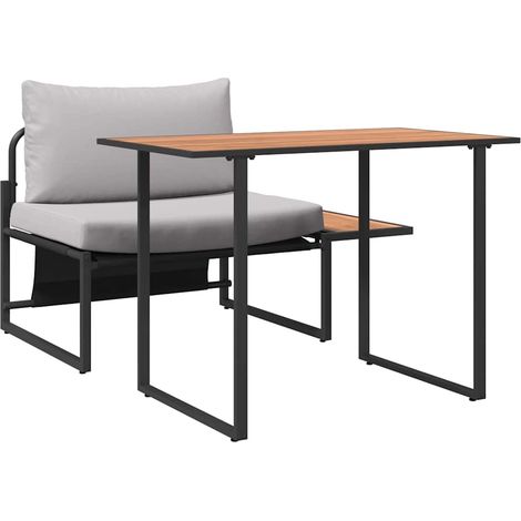 Maison Exclusive - Asientos de acero para exteriores 2 pcs Gris c