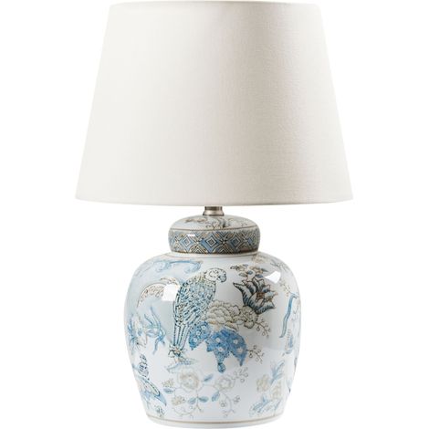 Table Lamp JAMAPA Porcelain White/ Blue