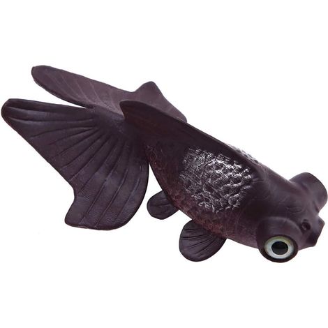 Plastikgoldfisch fürs Aquarium, Betta-Fisch, kleiner, realistischer künstlicher Silikonfisch (brauner Goldfisch)