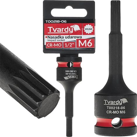 Vaso de impacto estriado 1/2" M6 CR-MO (10/100) (1/4)