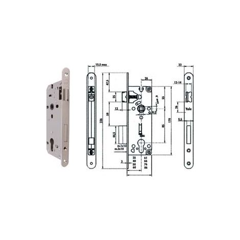 SERRATURA DA INFILARE A CILINDRO BORDO TONDO NICHELATO SATINATO 52X- - mm.40 (Y52X10400S2) - 1 pezzi YALE