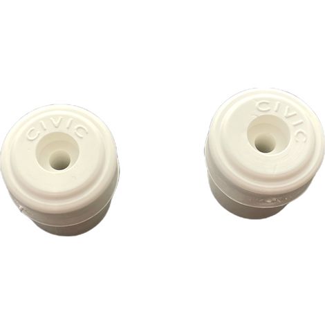 Lot de 2 butoirs de sol Tougom MADE IN FRANCE en élastomère blanc. Diamètre 36mm et hauteur 32mm. (1/4)