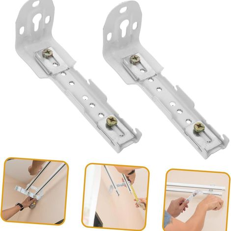 Support latéral universel pour stores/rideaux vénitiens, installation à double position, code de remplacement, compatible plafond et mur, lot de 2.