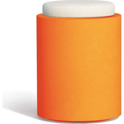 Puf Comfy Redondo Naranja en Polímero Monacis - Ø 40 Cm - 54 H (1/3)