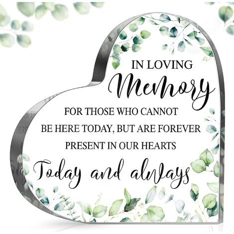 Panneau souvenir mariage en mémoire tendre – Plaque cœur acrylique, décoration de table centre de table pour cérémonie, réception et anniversaire de mariage (1/5)