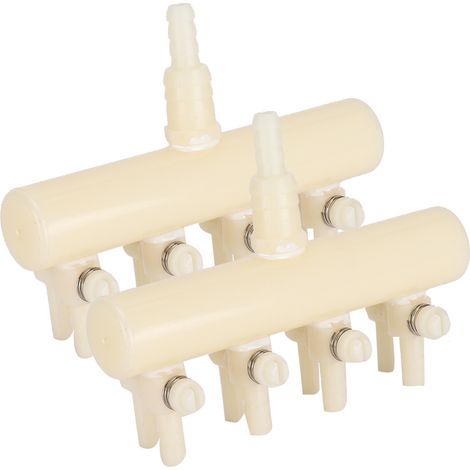 Eosnow 2pcs Kunststoff Easy Operation Aquarium Luftpumpe Spezielles Splitterventil mit einem einstellbaren Schalter Fischtanks Zubehör4 Way (1/5)