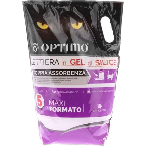 OPTIMO LETTIERA PER ANIMALI IN GEL DI SILICE CON ASSORBENZA DI 5 LT (1/5)