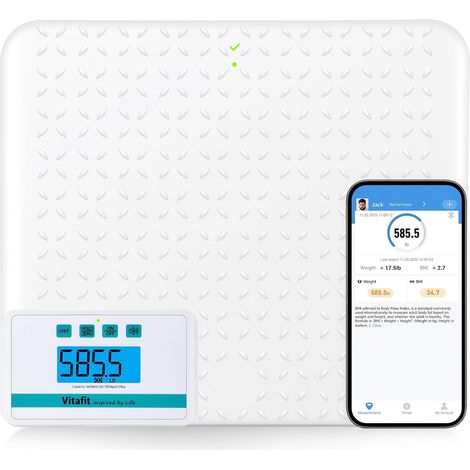 Balance Médicale, 300kg Précision de 0,05kg, Pèse Personnes avec Plateforme Antidérapante 380x330mm pour Hôpitaux, Médicaux et Ateliers, Blanc (1/5)