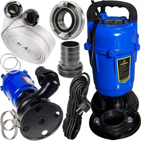 Pompe vide cave fosse septique avec broyeur d'eau + TUYAU 2'' 30M 16000 l/h