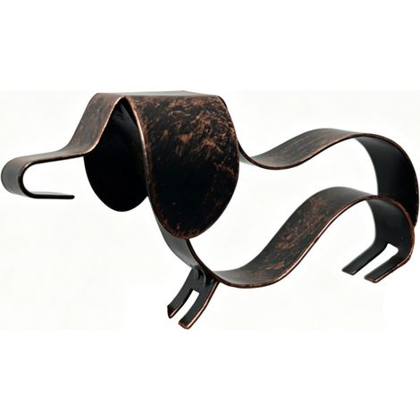 Irovami Sculpture métal teckel 11,5cm – rustique, marron vieilli, cadeau (1/5)