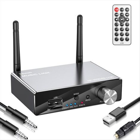 RéCepteur éMetteur Bluetooth 5.3 StéRéO à Faible Latence, Prise AUX 3,5 Mm, Adaptateur Optique Sans Fil Pour Musique et Audio, (1/4)
