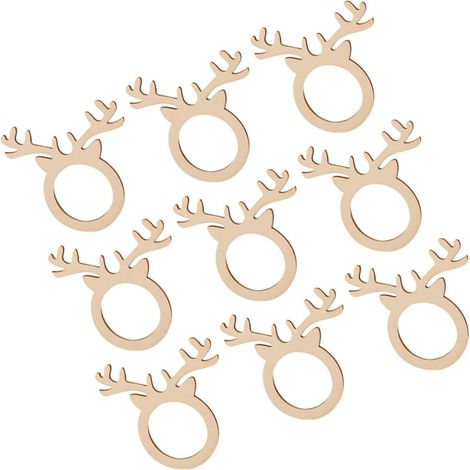 Lot de 30 ronds de serviette avec motif bois de cerf pour décoration de table de Noël et occasions festives (1/5)
