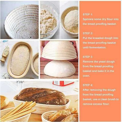 Un panier à pain ovale (en bois et en acier inoxydable, comme illustré), un ensemble de plats à four, adapté à une utilisation avec...