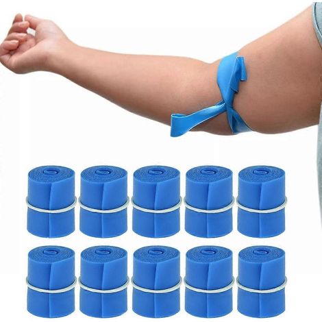 10 rouleaux de garrots jetables, garrots bleus pratiques, articles de première nécessité (1/4)