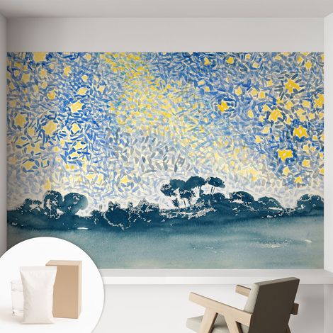 Papier peint intissé décoratif pour salon chambre et cuisine Facile à poser avec colle Abstraction stellaire 152x104 cm (1/5)