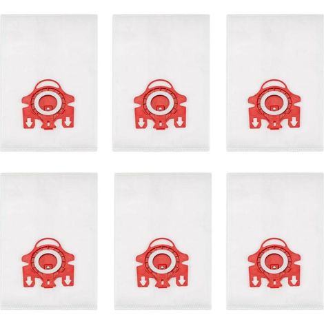 Compatible avec les aspirateurs Miele GN : Sacs à poussière 3D en non-tissé (Rouges) — Lot de 6 (1/5)