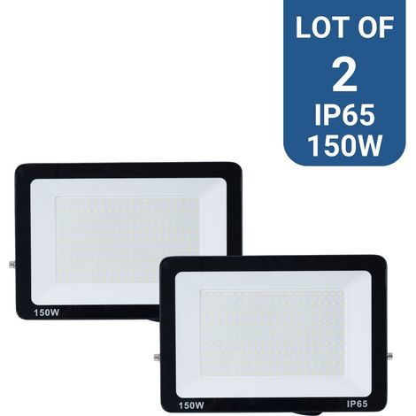 Barcelona Led – Pack de 2 projecteurs LED extérieur 150W – Efficacité lumineuse 95lm/W – Indice de protection IP65 – Blanc froid 6000K