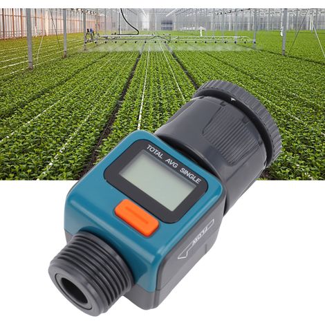 Débitmètre numérique fileté 3/4 pouce pour tuyau d'arrosage, débitmètre d'irrigation, affichage du débit en temps réel, de la consommation d'eau totale cumulée et de la consommation d'eau quotidienne (1/5)