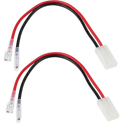 Lot de 2 Câbles de Batterie pour Bateau Appât Connecteur Femelle 2 Broches 6,3 Mm 16 AWG 20 Cm avec Manchon Compatible avec (1/5)