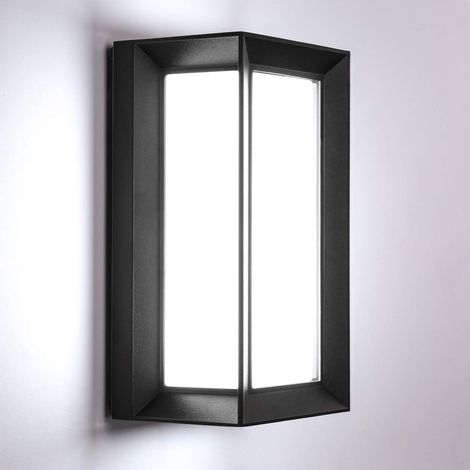 Applique Murale 12W Extérieur Moderne LED Étanche IP65 Aluminium Décoration Lumière Applique Murale pour Cour Jardin Pathway Patio Villa Couloir Blanc Chaud (Noir) (1/4)