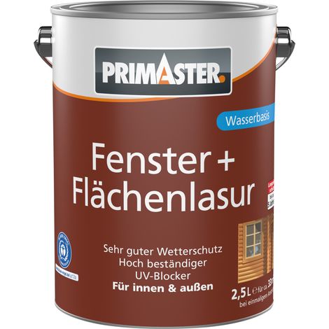 Primaster Fenster + Flächenlasur 2,5 L weiß Holzlasur