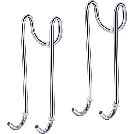 Juego De 2 Ganchos De Ducha MINKUROW, Ganchos De Ducha De Cristal Para Pared De Ducha, Sin Soporte De Perforación Para Escobilla De Goma De Ducha, Toallas, Bola De Baño Con Protector De Goma (1/4)