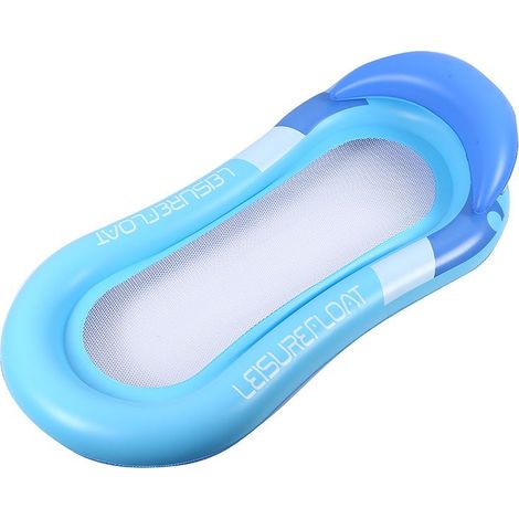 Bleu Hamac Gonflable Piscine Hamac Floattant d'eau, Matelas Gonflable Piscine Bouée Gonflable Flottant Hamac, Gonflable Chaise Longue Hamac Portable Bouee Piscine (1/4)