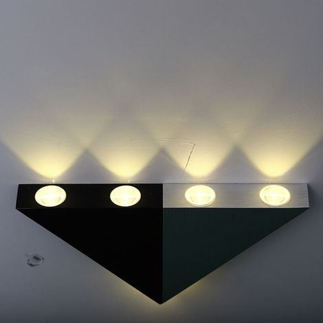 Applique Murale LED 5W Interieur Triangle Lampe Design Original Moderne Eclairage Décoratif en Aluminium Luminaire pour Chambre Couloir Salon - Blanc Chaud (1/4)
