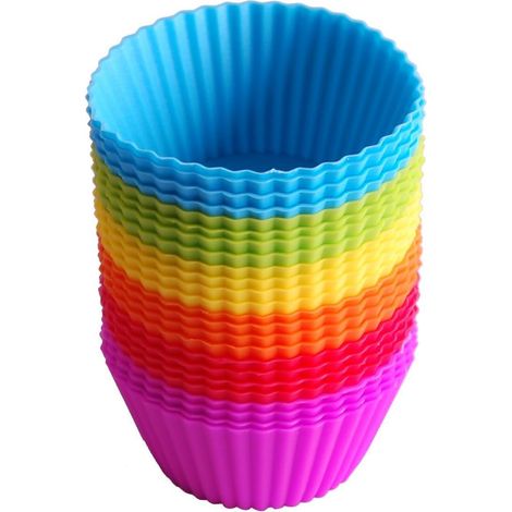 MINKUROW Stampi Per Dolci In Silicone. Per Muffin, Cupcakes E Cupcakes. Set Di 24 Stampini Riutilizzabili (1/5)